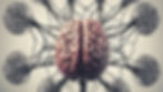 Central brain connected to multiple smaller brains by black neural pathways on a gray background, symbolizing network connectivity.